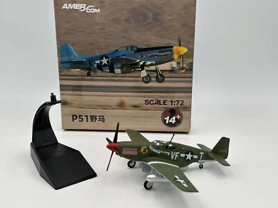 AMER 1/72 WWII USAF P51B Mustang Shangri-La 336th Fighter Squadron Diecast Model - Image 1 of 4