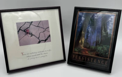 Office Desk Art Persistence Forest/Trees Motivational Quote 5x7 & 7x7Metal Frame - Image 1 of 4