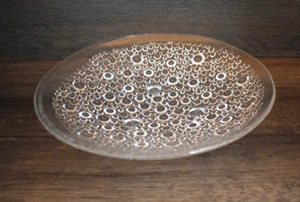 Schale Anbietschale Servierschale  auf kleinen Füßen aus Glas 70er Jahre - Bild 1 von 4