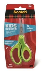 Tijeras Scotch Kids 5" SS Hojas Punta Punta Suave Tacto Mango Escuela Hogar - Imagen 1 de 1