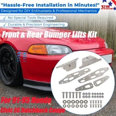 For 91-95 Honda Civic Front & Rear Bumper Lifts EG Hatchback Coupe with Hardware Foto 1 de 4