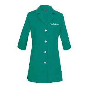 Embroidered Women's 3/4 Sleeve Lab Coat Personalized with your Text - Picture 1 of 42