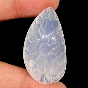 Piedra preciosa suelta tallada en pera de cuarzo rosa natural de 73,70 quilates 40x23 mm sin tratar - Imagen 1 de 8