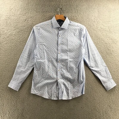 Tommy Hilfiger Dress Shirt Mens L Blue Cotton Slim Fit Button Front Long Sleeve - Image 1 of 4