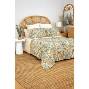 Juego de edredón de algodón Floral Paradise - Hecho a mano, reversible - Imagen 1 de 4