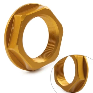 Ponte forcella CNC attacco Yoke dado foro centrale per moto universale oro alluminio - Foto 1 di 6