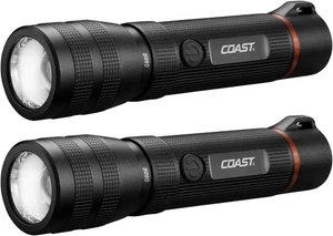 Coast G60R 1000 Lumen Waterproof Rechargeable LED Flashlight, 2-Pack Black - Picture 1 of 12