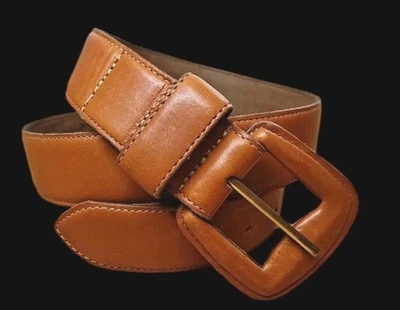 Cinturón De Colección Fossil Cuero Genuino Mujer XL 33-37" Hebilla Cuadrada W 1.5" Boho Y2k  Foto 1 de 4