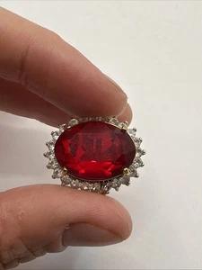 14k GE ESPO Gold Ring With Large Stone & Halo - Picture 1 of 16