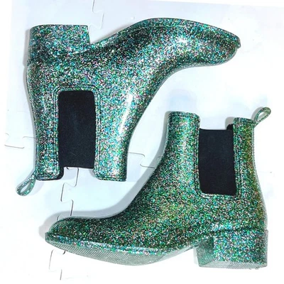 Havana Last X Jeffrey Campbell Brillo "Stormy" Chelsea Botín 8 Punto Verde Foto 1 de 4