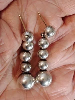 复古西南 925 纯银球 14K 耳钉 — 第 1/4 张图片