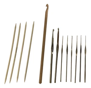 Crochet Knitting Needles Hooks Lot 12 Mixed Vintage Chester Boye Gem Bates - Picture 1 of 10