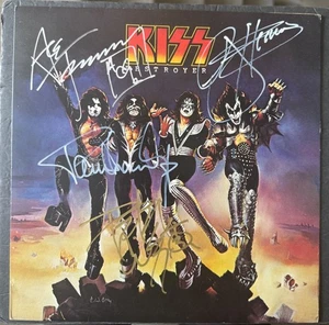 Vinile autografato firmato KISS Gene Paul Ace Peter Destroyer REAL COA Epperson - Foto 1 di 6