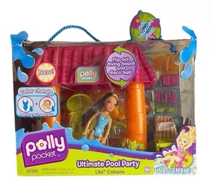 2008 Mattel Polly Pocket Ultimate Pool Party Lila Cabana Play Set - Picture 1 of 5
