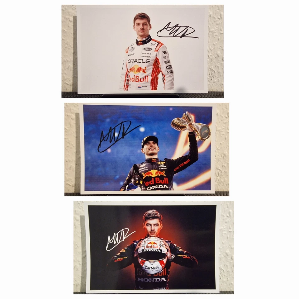 3x Max Verstappen Autogrammkarte Unterschrift F1 Formel 1 - Bild 1 von 1