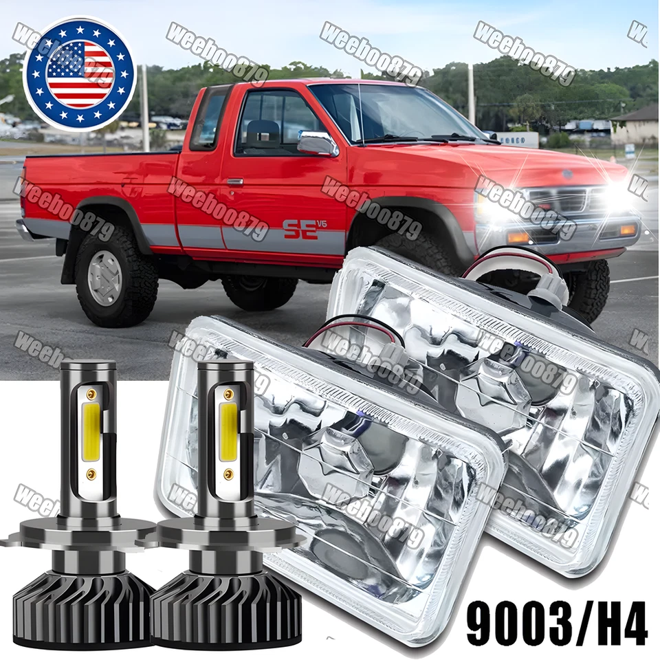 Par de faróis de LED 7x6" substituição H6054 para Nissan Pickup corpo rígido 1983-1997 - Imagem 1 de 4