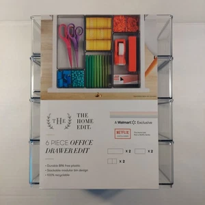 The Home Edit 6-teiliges Büro Schublade Bearbeiten Aufbewahrung Organizer Set Klar - Bild 1 von 6