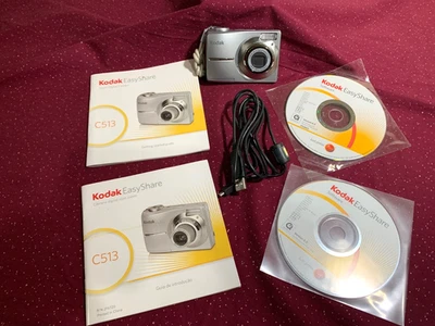 Kodak EZ C513 Digital Camera+SD Card+AV Patch Cable+Software CDs+O Guide Working - Image 1 of 4