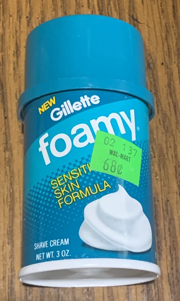 VINTAGE 1986 GILLETTE FOAMY SHAVING CREAM REGULAR  3 OZ NEVER Used - Image 1 of 1