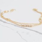 Diamond And Xoxo Charm Double Chain Bracelet In Yellow Gold