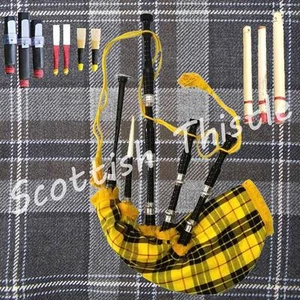 Scottish Great Highland Bagpipe Black Silver with Macleod of Lewis Cover - Picture 1 of 3