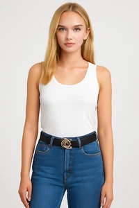 MICHAEL KORS MONOGRAMM SCHWARZ GRAU BRAUN WENDBAR ZWEIFARBIG DAMEN GÜRTELSCHNALLE  - Bild 1 von 6