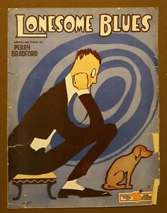 Lonesome Blues for Piano Vintage Sheet Music by Perry Bradford 1918 - Picture 1 of 3