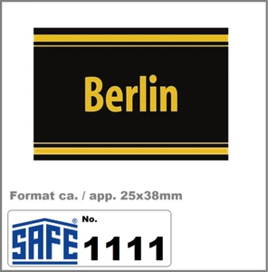 Berlin-Signettes-Patent-Sticker-Self-Adhesive-SAFE-1111 Dimensions 25x38 mm - Picture 1 of 6