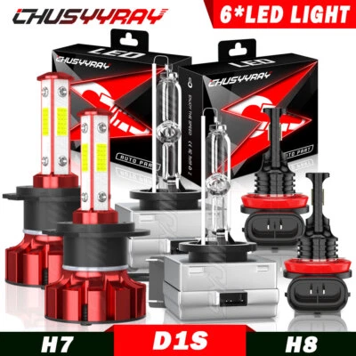 For BMW 335D 2009-2011 LED HID Xenon Headlight High / Low + Fog Light 6× Bulbs - Image 1 of 4