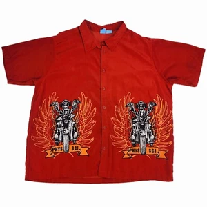 PHYS HOMBRE. SCI. Camisa Botón Esqueleto Motociclista Gráfico Color Óxido Tono Talla XXL - Imagen 1 de 7