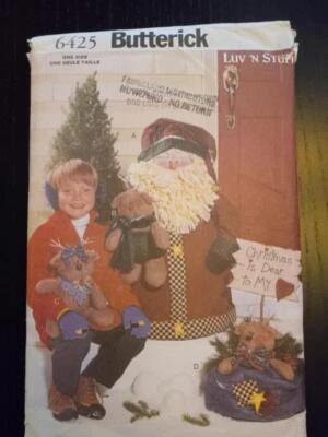 Butterick 6425 Luv & Stuff Porch Santa & Reindeer Craft Pattern - Image 1 of 2