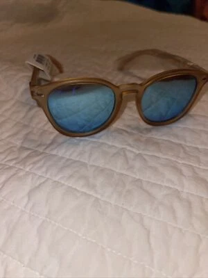 Gafas de sol Le Specs Bandwagon 51 mm azúcar crudo/azul hielo espejo unisex nuevas con etiquetas mate Foto 1 de 4