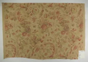 G.S. Tessuti "Tessuto stampato flora e fauna. Rosa verde marrone. 54,5 x 33". F-228 - Foto 1 di 12