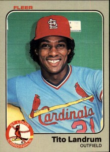 1983 Fleer St. Louis Cardinals Baseball Card #13 Tito Landrum
