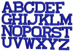 ROYAL BLUE 2" Alphabet Letters your choice - Iron on Applique/Embroidered Patch - Picture 1 of 27