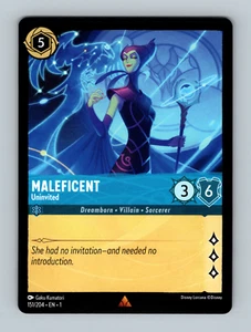 🔮 Disney Lorcana Maleficent Uninvited 151/204 Rare NM Card Regular - Picture 1 of 2
