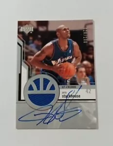 2003-04 UD Maglia Gioco Autografo Ponte Superiore Jerry Stackhouse 029/100 - Foto 1 di 2