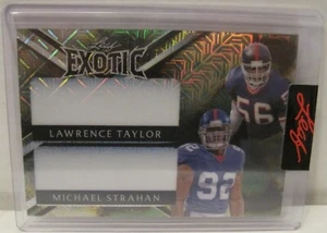 LAWRENCE TAYLOR & MICHAEL STRAHAN Leaf Exotic Pre-Production Proof 1/1 - Picture 1 of 2