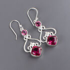 925 Sterling Silver Multi Gemstone Fashionable Women Jewelry Earrings 1.80"
