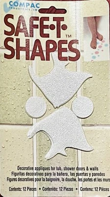Apliques de seguridad antideslizantes vintage seguros en forma de T peces blancos bañeras 12 pegatinas Foto 1 de 2