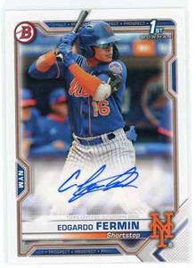 2021 Bowman Edgardo Fermin 1st Bowman Prospect Base Autograph !!!