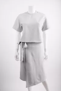 Hemsmith Womens Shirt Top & Skort Set S Small Gray Tie Waist Wrap NWT - Picture 1 of 7