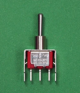 100pc Miniature Toggle Switch 1MS3T1B4VS2QES On/Off/On 3P SPDT 2A250V V-Bracket - Picture 1 of 11