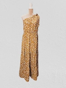 One Shoulder Floral Boho Maxi Dress Fall Colors Size XL - Picture 1 of 16
