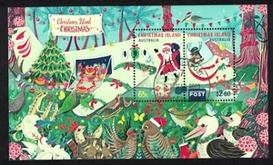 AUSTRALIA CHRISTMAS ISLAND 2022 X'MAS SANTA & FRIENDS SOUVENIR SHEET STAMPS USED - Picture 1 of 4