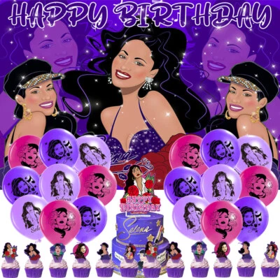 Selena Birthday Party Decorations Set Balloons Banner Cake Toppers for Girls - Image 1 of 4
