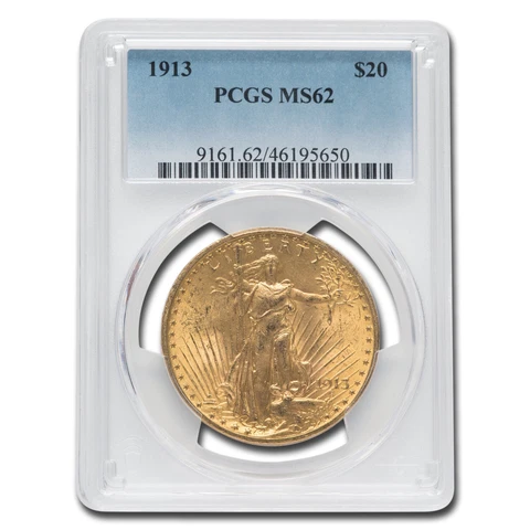 1913 $20 Saint-Gaudens Gold Double Eagle MS-62 PCGS - SKU #19461 Cover