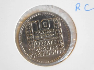 France 10 Francs 1946 TURIN, GROSSE TÊTE, RAMEAUX COURTS (952) - Photo 1/2