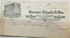 Antica carta intestata effimera vintage carta di credito JAMES CLARK SUOLA PELLE 1888 - Foto 1 di 8