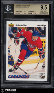 John LeClair RC BGS 9.5: 1991-92 Upper Deck Rookie Card